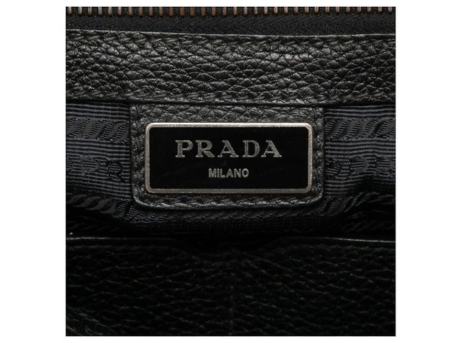 Prada Triangle Logo Plate Crossbody Shoulder Bag Black - view 5