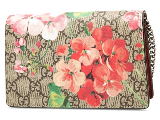 Borsa a tracolla e spalla con catena Gucci GG Blooms Dionysus Multicolore Beige - vista 2