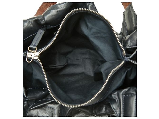 Céline Borsa Tote Celine in pelle blu navy scuro - vista 10