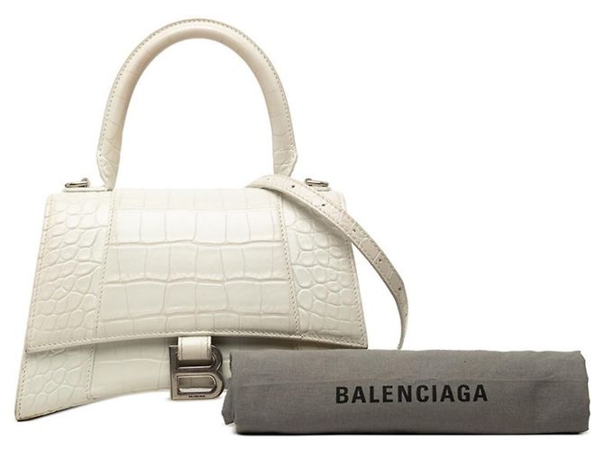 Borsa Balenciaga Hourglass Small Bianco - vista 8