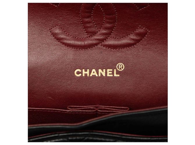 Sac à épaule Chanel Chevron V-Stitch Coco Mark Double Flap avec chaîne Noir - vue 7