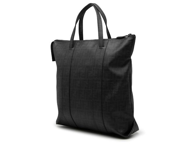 Borsa Tote Fendi Zucca nera in PVC Nero - vista 2