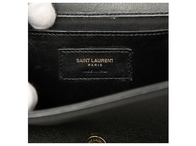 Autre Marque Borsa a tracolla con catena e logo Saint Laurent YSL Nero - vista 5
