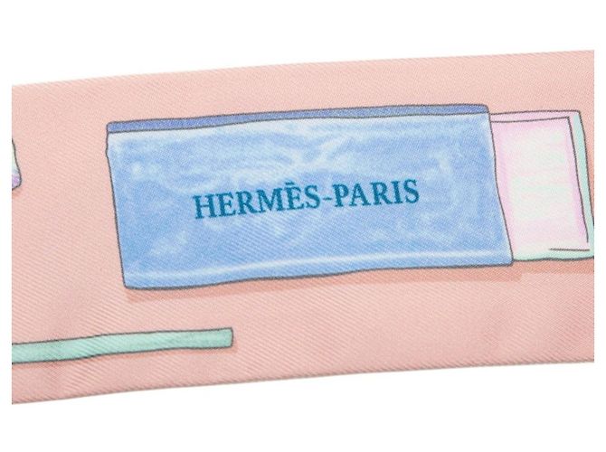 Hermès Pañuelo Hermes Twilly IN THE POCKET Rosa Azul Multicolor - vista 4