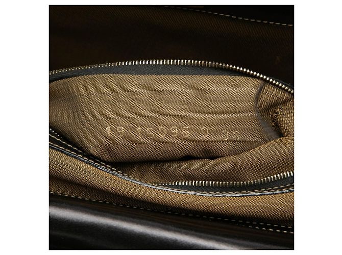 Borsa Tote Fendi Zucca Marrone e Nera in Pelle e Tela Nero - vista 5