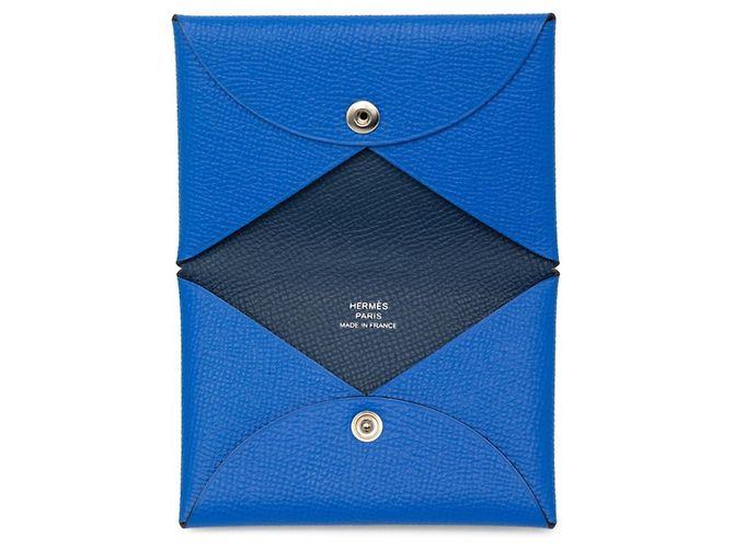 Hermès Hermes Calvi Blue Card Case - view 4