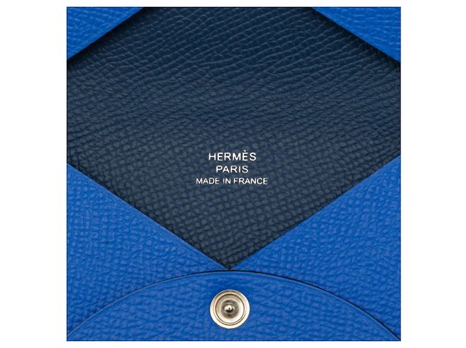 Hermès Hermes Calvi Blue Card Case - view 5
