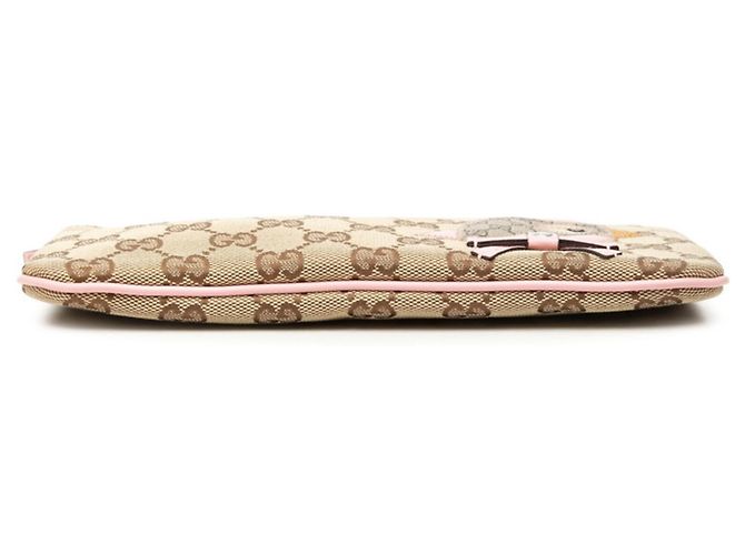 Pochette borsa Gucci GG Canvas ZOO Parrot Rosa Beige - vista 3