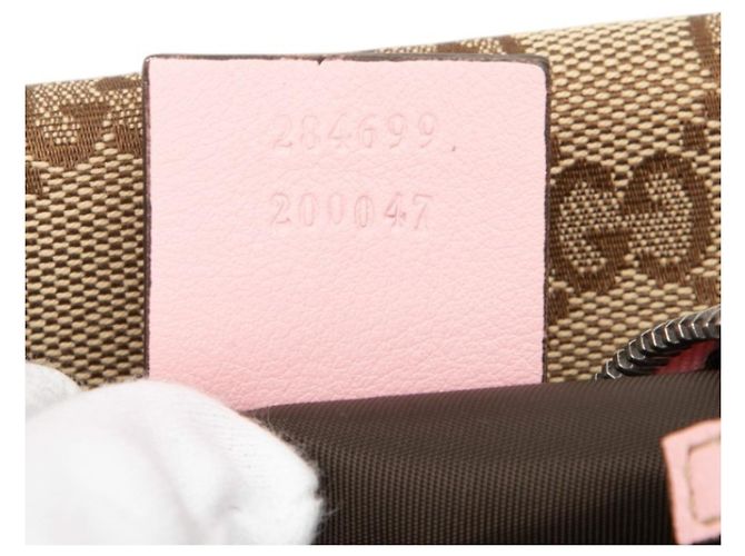 Pochette borsa Gucci GG Canvas ZOO Parrot Rosa Beige - vista 6