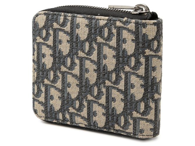 Cartera bi-fold Christian Dior Beige Azul marino - vista 2