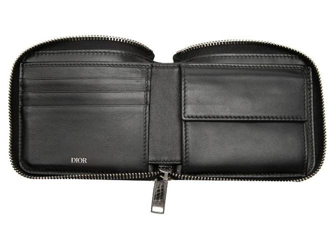 Cartera bi-fold Christian Dior Beige Azul marino - vista 4