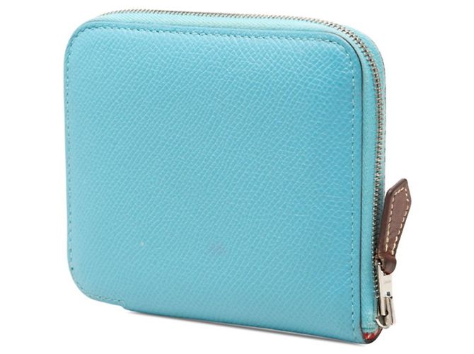 Hermès Portafoglio Hermes Azap Compact in seta Blu - vista 2