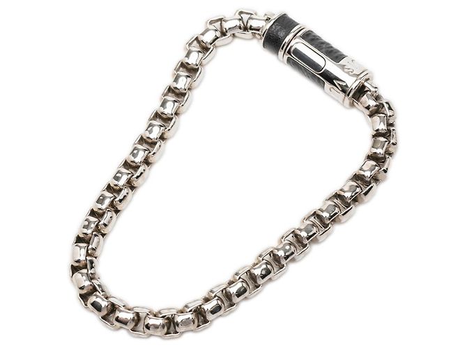 Pulsera de cadena Louis Vuitton Monogram Eclipse Negro Plata - vista 4