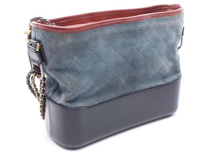 Borsa a Tracolla Hobo Chanel Gabrielle de Large Nero Blu Bordò - vista 2