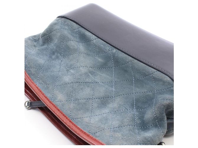 Borsa a Tracolla Hobo Chanel Gabrielle de Large Nero Blu Bordò - vista 7
