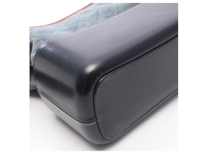 Borsa a Tracolla Hobo Chanel Gabrielle de Large Nero Blu Bordò - vista 8