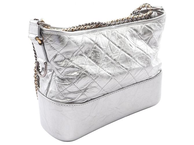 Borsa a tracolla Chanel Gabrielle de Large Hobo Argento - vista 2