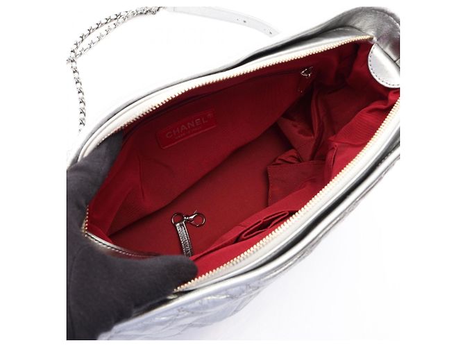 Borsa a tracolla Chanel Gabrielle de Large Hobo Argento - vista 3