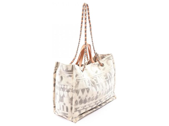 Chanel Coco Mark 2-Way Tote Bag Braun Weiß - Ansicht 2