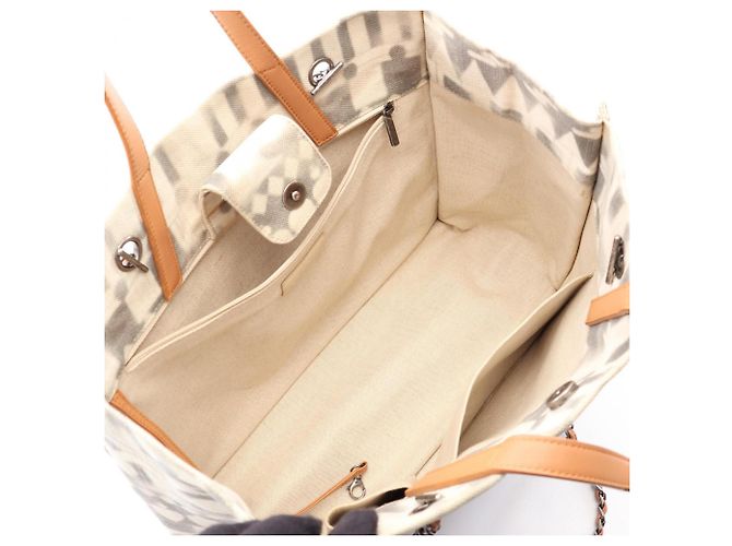 Chanel Coco Mark 2-Way Tote Bag Braun Weiß - Ansicht 3