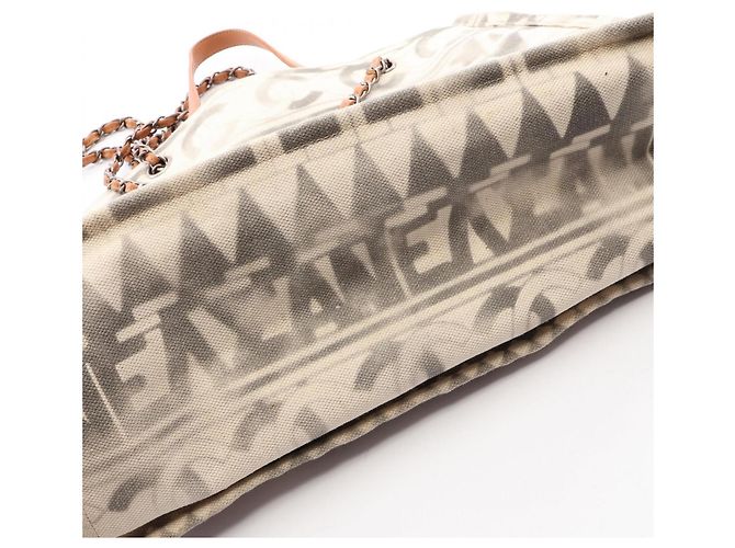 Chanel Coco Mark 2-Way Tote Bag Braun Weiß - Ansicht 8