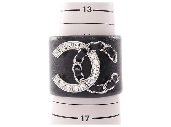 Chanel Coco Mark B18K Armreif Accessory Schwarz Silber - Ansicht 5