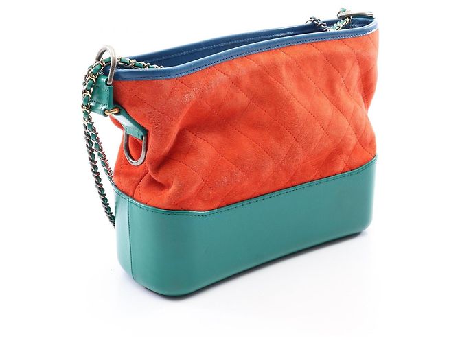 Borsa a tracolla Chanel Gabrielle de Large Hobo Blu Verde Arancione - vista 2