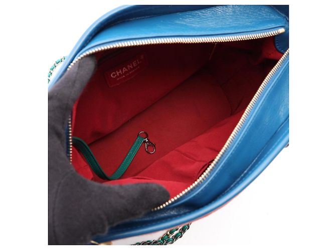 Borsa a tracolla Chanel Gabrielle de Large Hobo Blu Verde Arancione - vista 3