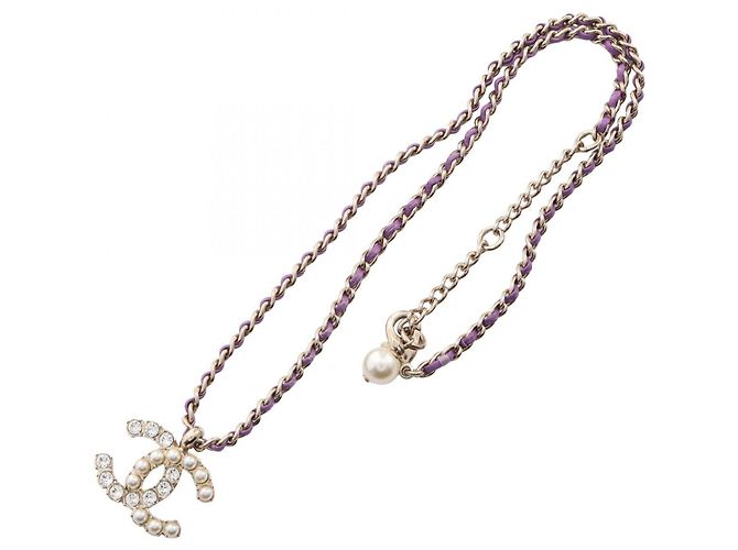Collana Chanel Coco Mark B20B Multicolore D'oro Porpora - vista 3