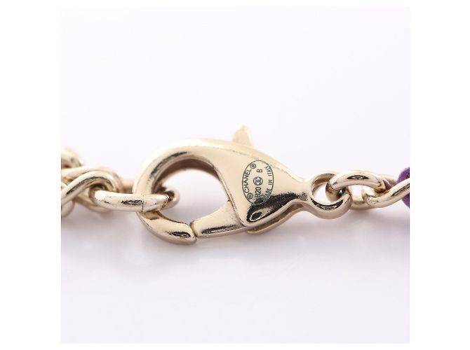 Collana Chanel Coco Mark B20B Multicolore D'oro Porpora - vista 4