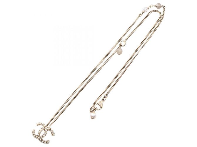 Chanel Coco Mark D20K Halskette Weiß Golden - Ansicht 3