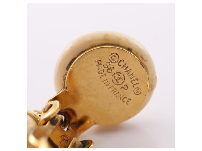 Pendientes Chanel Coco Mark Swing 96P Blanco Dorado - vista 3