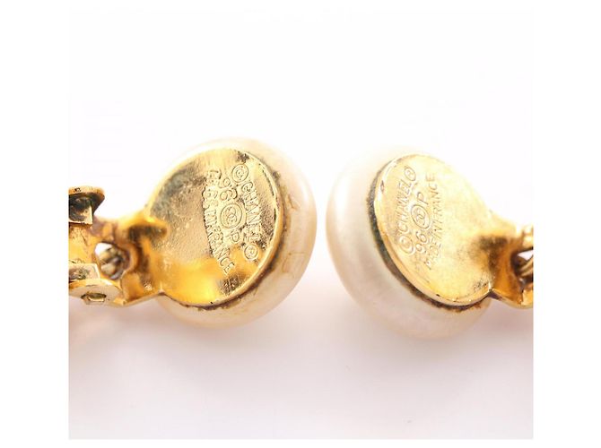 Pendientes Chanel Coco Mark Swing 96P Blanco Dorado - vista 5