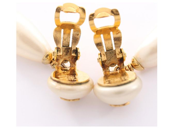 Pendientes Chanel Coco Mark Swing 96P Blanco Dorado - vista 6
