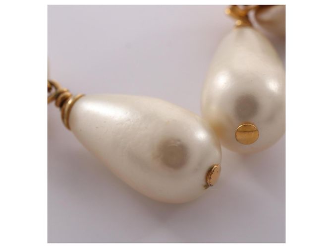Pendientes Chanel Coco Mark Swing 96P Blanco Dorado - vista 7