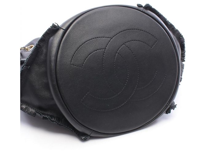 Chanel Coco Mark Bucket Bag mit Fransen Schwarz - Ansicht 8