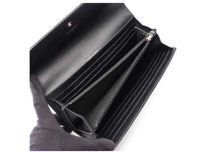 Portafoglio lungo bi-fold Chanel Coco Mark Nero - vista 3