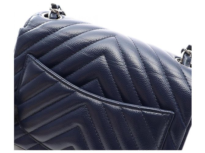Borsa a tracolla Mini Chanel Chevron V-Stitch Blu navy - vista 6