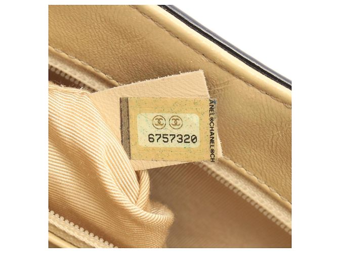 Chanel Chocolate Bar 2-Way Tote Bag Schwarz Beige - Ansicht 5