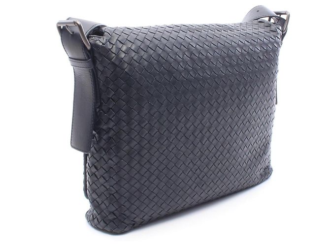 Borsa a tracolla Bottega Veneta Intrecciato Blu navy - vista 2