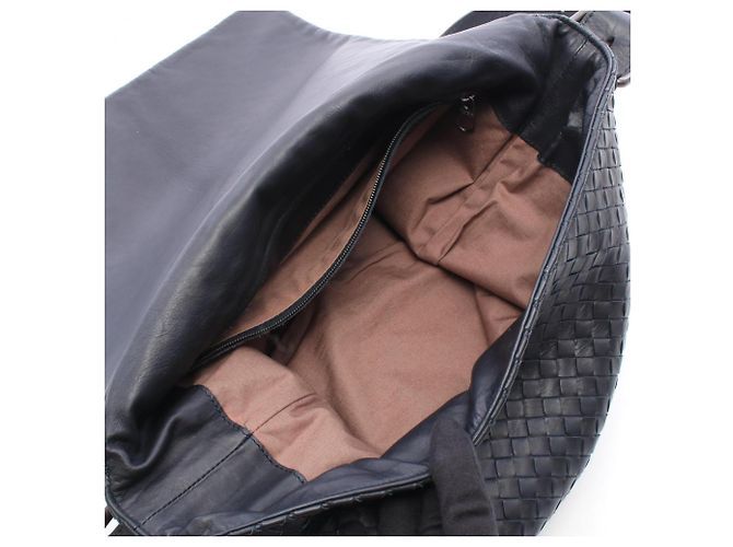 Borsa a tracolla Bottega Veneta Intrecciato Blu navy - vista 3