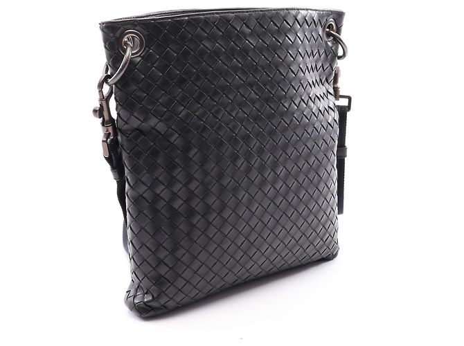 Borsa a tracolla Bottega Veneta Intrecciato Nero - vista 2