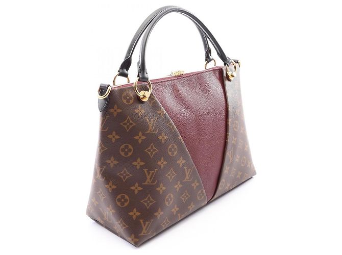Sac à main Louis Vuitton V Tote MM Monogram Marron Noir Bordeaux - vue 2