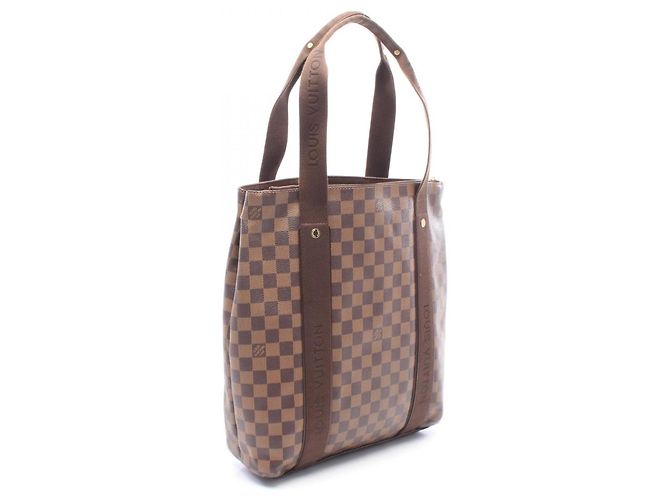 Borsa Cabas Bobour Damier Ebene Louis Vuitton Marrone - vista 2