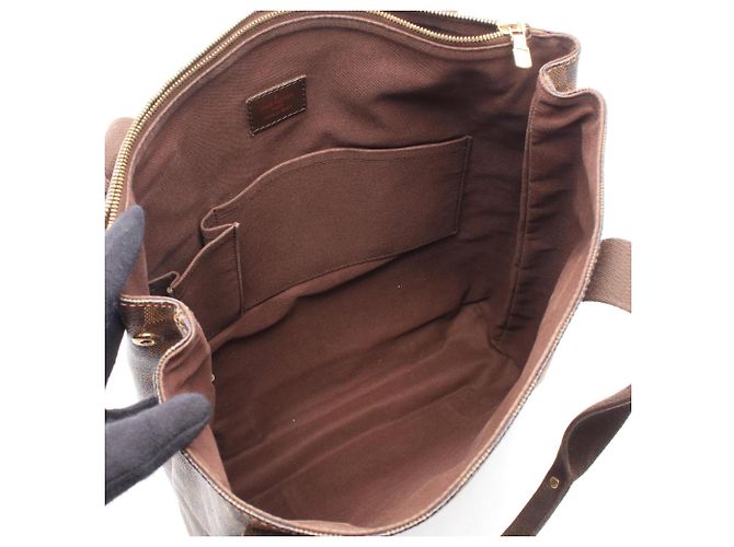 Borsa Cabas Bobour Damier Ebene Louis Vuitton Marrone - vista 3