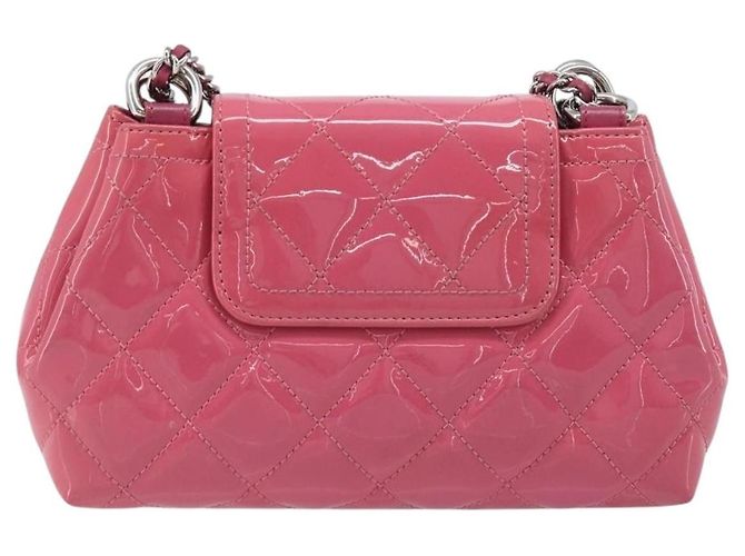 Chanel Mademoiselle Lock Chain Quilted Patent Rosa - vista 2