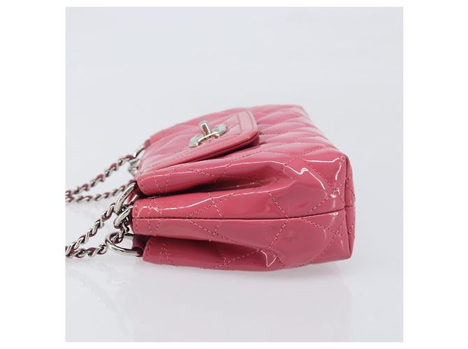 Chanel Mademoiselle Lock Chain Quilted Patent Rosa - vista 6