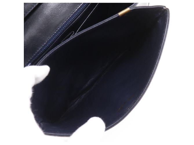 Céline Celine Vintage Triomphe Flap Leather Medium Schwarz - Ansicht 6
