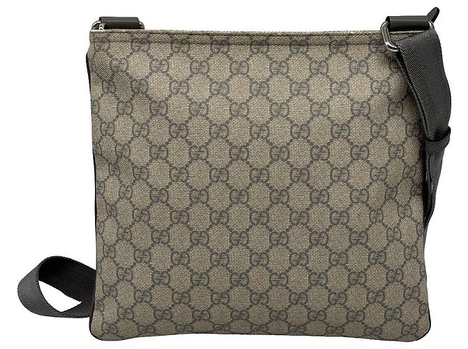 Borsa Messenger piatta Gucci con zip frontale in GG coated canvas Medium Beige - vista 2