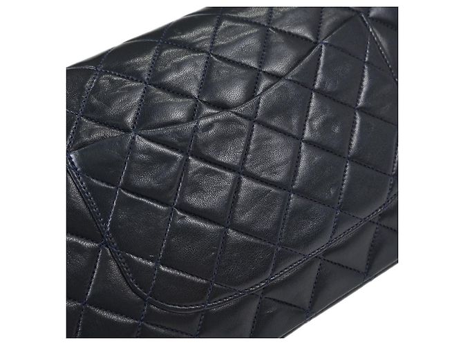 Chanel Timeless - Classic Double Flap Quilted Lambskin Medium Azul marino - vista 7